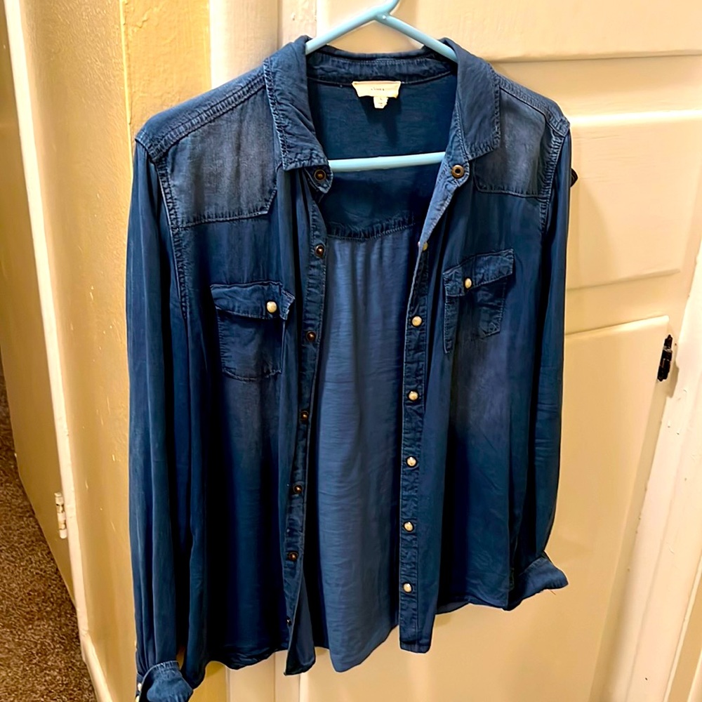 A loved a denim button up blouse